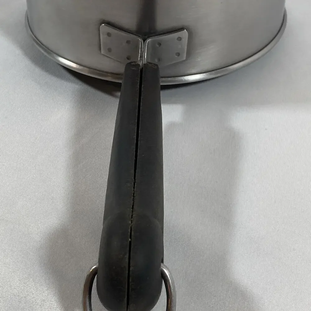 Revere Ware 1 Qt Quart Copper Bottom Sauce Pan Boiler Insert Lid Stainless Steel